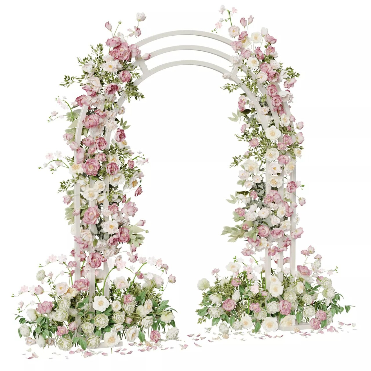 Strong 3-Pole Wedding Arch Stand Metal Flower Rack Door Frame Background Garden